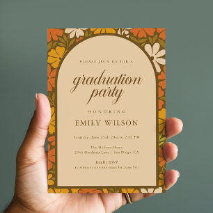 Invitation Cadre de diplôme rétro floral vintage