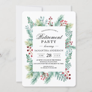 Invitation Cadre de feuille d'hiver moderne de verdure