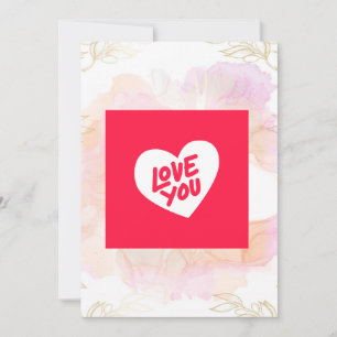 Invitation Cadre de fleurs cercle et cœur d'amour