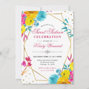 Invitation Cadre de fleurs de printemps aquarelle Boho doux 1