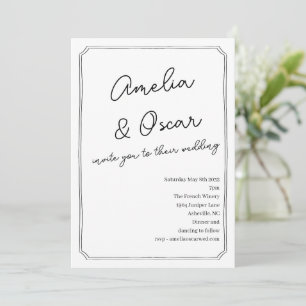 Invitation Cadre de gribouillage de script manuscrit Mariage
