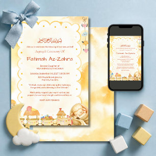 Invitation Cadre de jouet de train Cadre aquarelle Aqeeqah Bé