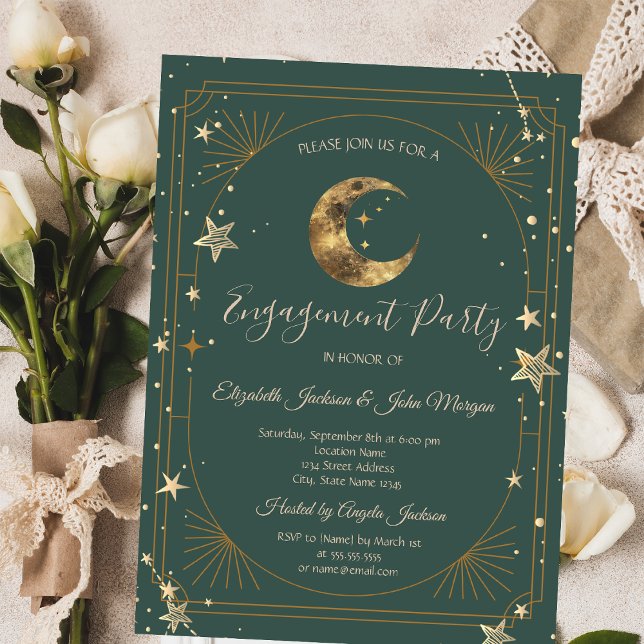 Invitation Cadre de lune céleste étoilé (Créateur téléchargé)