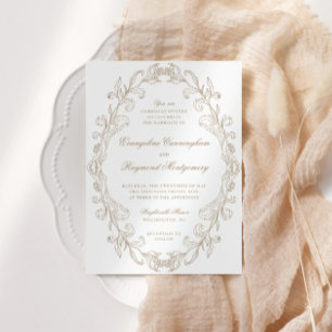 Invitation Cadre de mariage baroque romantique orné