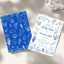 Cadre de mariage de plage bleu de coquillages d'ét