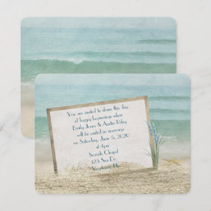 Invitation Cadre de mariage de plage dans le sable