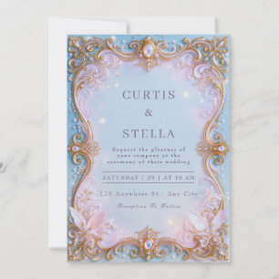 Invitation Cadre de mariage en filigrane de bijou de fée past