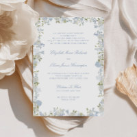 Cadre de mariage floral bleu doux romantique