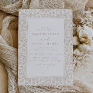 Invitation Cadre de mariage floral élégant vintage