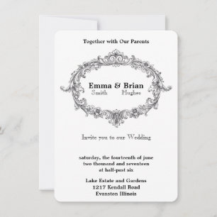 Invitation Cadre de mariage floral vintage