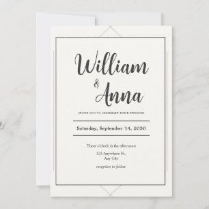 Invitation Cadre de mariage géométrique moderne minimaliste n