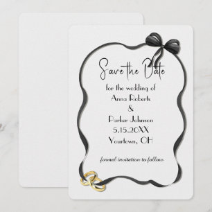 Invitation Cadre de Mariage "Save the Date" sur Fond Blanc