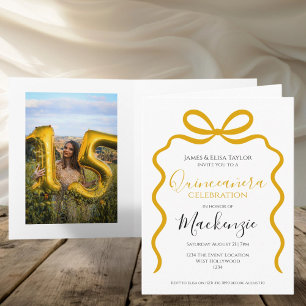 Invitation Cadre de ruban moderne Quinceanera