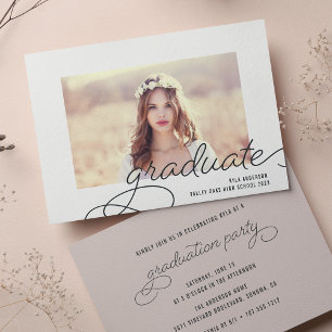 Invitation Cadre de script   Photo Graduation Party