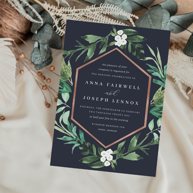 Invitation Cadre de serre | Mariage botanique aquarelle (Créateur téléchargé)