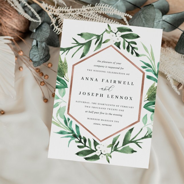 Invitation Cadre de serre | Mariage botanique aquarelle (Créateur téléchargé)