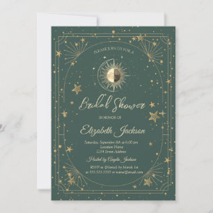 Invitation Cadre de soleil étoiles dorées pour enterrement de