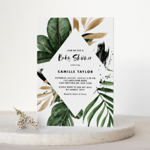 Invitation Cadre de verdure tropicale rustique Baby shower d'