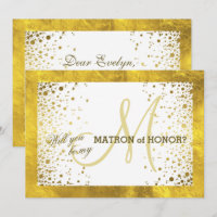 Cadre Doré Confettis Veux-tu être ma Demoiselle d'