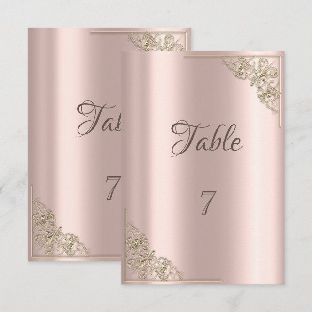 Invitation Cadre doré élégant et chic Rose Gold (Devant / Derrière)