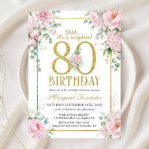 Cadre doré pour 80e anniversaire Floral Féminin
