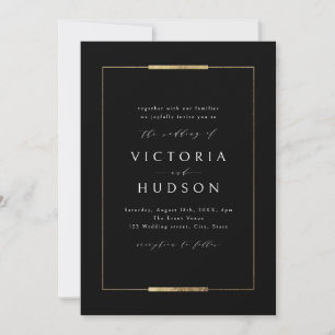 Invitation Cadre Elegance Noir Simple Moderne Classique Maria