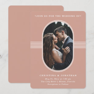 Invitation Cadre élégant   Mariage photo en terre cuite