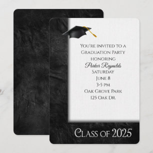 Invitation Cadre en cuir de la fête de graduation 2025