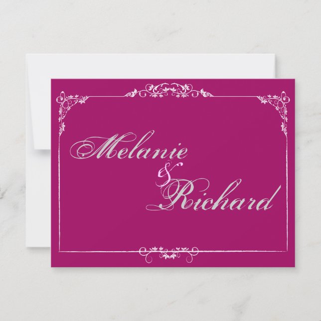 Invitation Cadre en porcelaine Fuchsia (Devant)