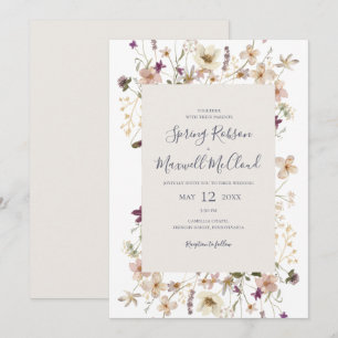 Invitation Cadre Fleur sauvage de printemps Mariage Décontrac
