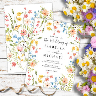 Invitation Cadre Fleur sauvage moderne Mariage de jardin