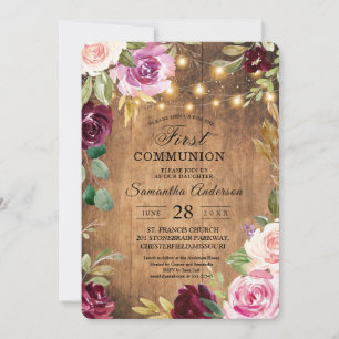 Invitation Cadre Fleurs vintages Avec Lumières Beauté