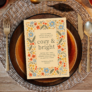 Invitation Cadre Floral Automnal Folksy de Fête d'Automne