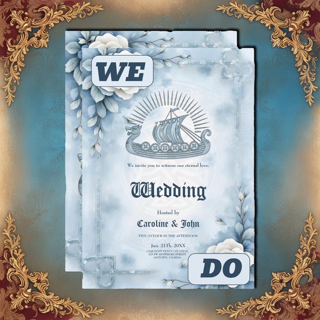 Invitation Cadre floral avec Rose et design celtique. (Créateur téléchargé)