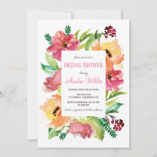 Invitation Cadre floral dans l'invitation à l'aquarelle