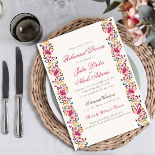 Invitation Cadre floral de cygne de perle classique pour dîne