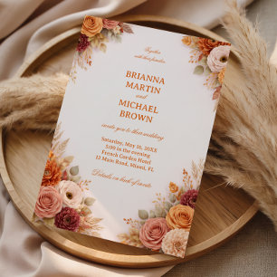 Invitation Cadre Floral Élégant d'Automne