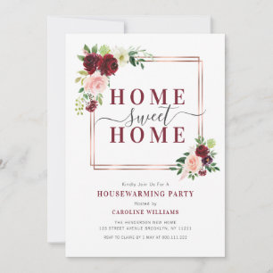 Invitation cadre floral moderne accueil