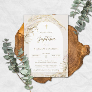 Invitation Cadre Floral Moderne Hommes-Femmes Christening Neu