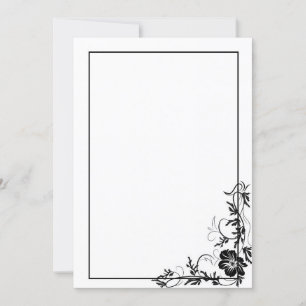 Invitation Cadre floral noir simple