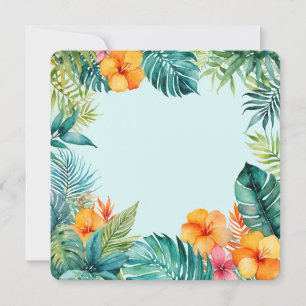 Invitation Cadre Floral Tropical Bordure Colorée d'Été