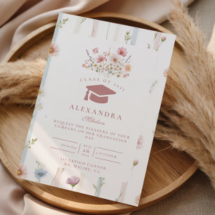 Invitation Cadre floral vintage pour la remise de diplômes