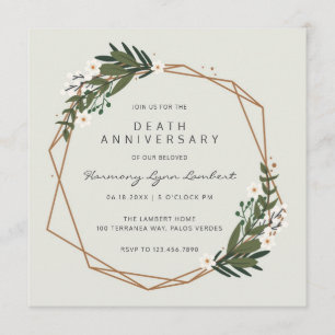 Invitation Cadre géométrique moderne Verdure Anniversaire de 