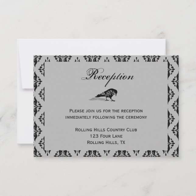 Invitation Cadre gothique Black Raven pour une réception de m (Devant)