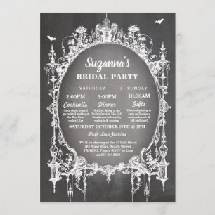 Invitation Cadre gothique itinéraire de Bachelorette de Fête