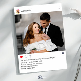 Invitation Cadre Instagram Moderne pour Photo de Mariage Pers