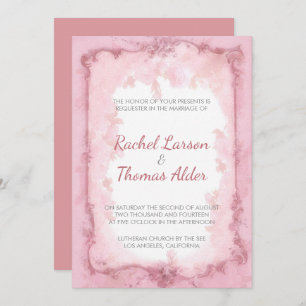 Invitation Cadre Maroon Et Mariage Rose Rose Clair