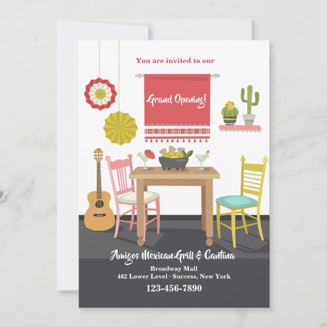 Invitation Cadre mexicain Grand Ouverture (Devant)
