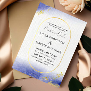 Invitation Cadre moderne et or Nuestra Boda