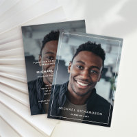 Cadre moderne | Vertical Two Photo Graduation Part